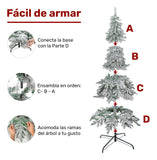 Arbol Navidad Luces Led Super Nevado Gigante 2.55m Pino
