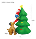 Inflable Navidad 1.90m Santa Claus Perro Pino Luces Led