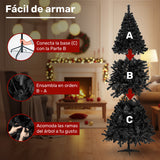 Arbol Navidad Negro Pino Navideño 2.10m Frondoso 1256 Ramas
