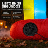 Payaso Inflable Halloween Animatronic Hacha 2.1m Luces Led Blanco