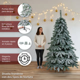 Arbol Navidad Nevado 2.10m Pino Navideño Ramas Escarchadas