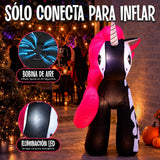 Inflable Halloween Unicornio Sweet 1.6 M Led Jardin Exterior Rosa Chicle