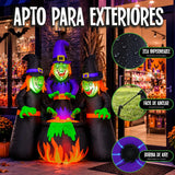 Inflable Halloween Brujas Caldero 1.82 M Jardimex 3 Luces Led Jardin Patio
