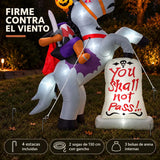 Inflable Halloween Jinete Sin Cabeza 3.05 M 11 Luces Led Blanco