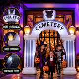 Arco Inflable De Halloween Jardimex Cementerio Embrujado 2.43 M Con 7 Luces Led Para Jardin