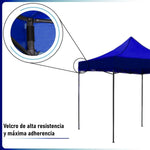Carpa Toldo 3x3 Reforzado Azul Plegable Impermeable Jardin AZUL