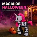 Inflable Halloween Unicornio Sweet 1.6 M Led Jardin Exterior Rosa Chicle