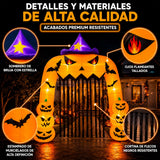 Inflable Halloween Arco Calabaza Bruja Gigante 3.66m Luz Led Naranja