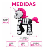 Inflable Halloween Unicornio Sweet 1.6 M Led Jardin Exterior Rosa Chicle