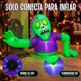 Inflable Halloween Zombie Gigante Emergente Luces Led 1.40 M Verde Claro