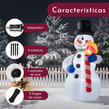 Inflable Navidad Muñeco Nieve Gigante 2.7m Exterior Luz Led