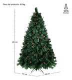 Arbol Navidad 2.3m Grande Frondoso Piñas Escoces Doble Rama