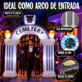 Arco Inflable De Halloween Jardimex Cementerio Embrujado 2.43 M Con 7 Luces Led Para Jardin