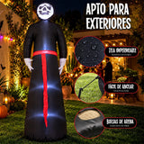 Inflable Halloween Esqueleto Calavera Stand 2.43 M Jardimex 4 Luces Led Para Jardin