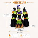 Inflable Halloween Brujas Caldero 1.82 M Jardimex 3 Luces Led Jardin Patio