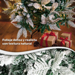 Arbol Navidad Nevado Premium 1.9m Pino Navideño Copos Nieve