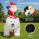 Inflable Navidad 1.90m Oso Polar Con Movimiento Luces Led
