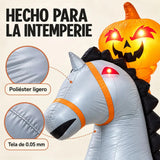Inflable Halloween Jinete Sin Cabeza 3.05 M 11 Luces Led Blanco