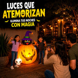 Inflable Halloween Calabaza Gato Negro Brujo 1.52m Luz Led Naranja