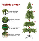 Arbol Navidad Luces Led 2.20m Pino Navideño Frondoso Grande