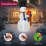 Inflable Navidad Muñeco Nieve Gigante 2.7m Exterior Luz Led