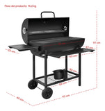 Asador Carbon Ahumador Parrilla 70cm Mesa Frontal + Cenicero