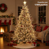 Arbol Navidad Nevado 2.10m Pino Navideño Escarcha Nieve