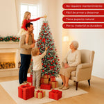 Arbol Navidad Nevado 1.6m Pino Navideño Artificial 400 Ramas