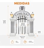Arco Inflable De Halloween Jardimex Cementerio Embrujado 2.43 M Con 7 Luces Led Para Jardin