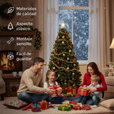 Arbol Navidad 2.3m Grande Frondoso Piñas Escoces Doble Rama