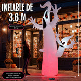 Inflable Halloween Fantasma Gigante 3.6 M Luces Led Exterior Blanco
