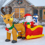 Inflable Navidad 2.20m Trineo Santa Muñeco Nieve Reno Led