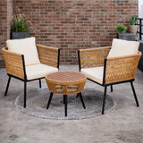 Set Jardin Exterior 2 Sillones Con Mesa Diseno Moderno Ratan