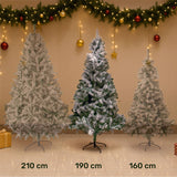 Arbol Navidad Nevado 1.96m Pino Navideño Copos De Nieve