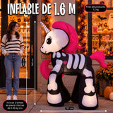 Inflable Halloween Unicornio Sweet 1.6 M Led Jardin Exterior Rosa Chicle