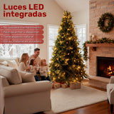 Arbol Navidad Luces Led 2.20m Pino Navideño Frondoso Grande