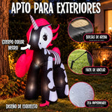 Inflable Halloween Unicornio Sweet 1.6 M Led Jardin Exterior Rosa Chicle