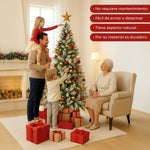 Arbol Navidad Nevado Premium 1.9m Pino Navideño Copos Nieve