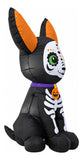 Inflable Halloween Perro Chihuahua Esqueleto 1.2 M Luces Led Negro