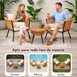 Set Jardin Exterior 2 Sillones Con Mesa Diseno Moderno Ratan