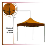 Carpa Toldo 3x3 Reforzado Plegable Impermeable Jardin Carpa Naranja