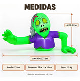 Inflable Halloween Zombie Gigante Emergente Luces Led 1.40 M Verde Claro