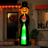 Inflable Halloween Hombre Calabaza Fantasma Gigante 3.6m Led Negro
