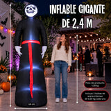Inflable Halloween Esqueleto Calavera Stand 2.43 M Jardimex 4 Luces Led Para Jardin