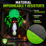 Inflable Halloween Arana Gigante Bruja Colgante 1.82m Led Verde