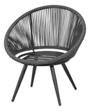Sillas Tejidas Terraza Exterior Modernas Mesa Cristal 3pzs Estructura Gris