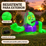 Inflable Halloween Zombie Gigante Emergente Luces Led 1.40 M Verde Claro
