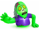 Inflable Halloween Zombie Gigante Emergente Luces Led 1.40 M Verde Claro