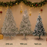 Arbol Navidad Nevado 1.6m Pino Navideño Artificial 400 Ramas