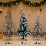 Arbol Navidad Nevado Premium 1.9m Pino Navideño Copos Nieve